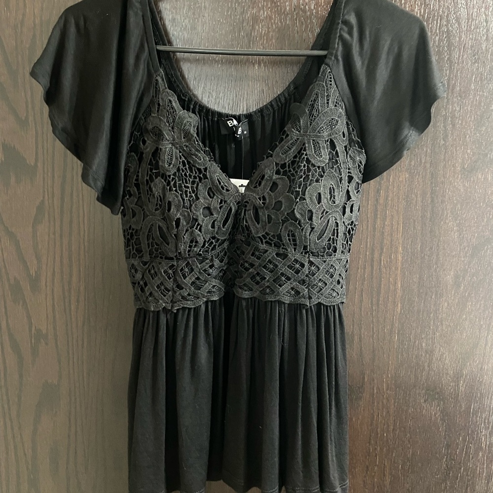 NWT black boho top